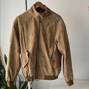 Orvis Men's Brown Suede Bomber Jacket